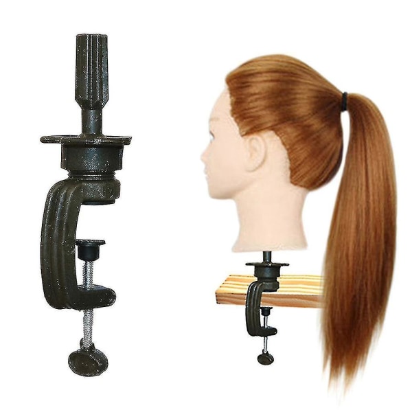 Langt hår Treningshode Modell Frisørklemmestativ Dummy Practice Mannequin
