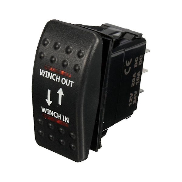 12 V 20 A Vinssi Sisään Vinssi Ulos On-off-on Keinukytkin 7 Pinniä Led Punainen