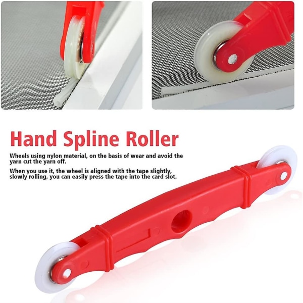 Nylon dobbel kulelager Hand Spline Roller Screening Verktøy Spline Roller Verktøy med nylonhåndtak for dørvindu installasjon