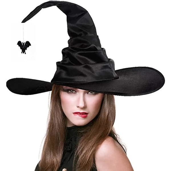 Halloween heksehat, hekse troldmandskostumekappe, Fancy Cute Whitch Hat Sort