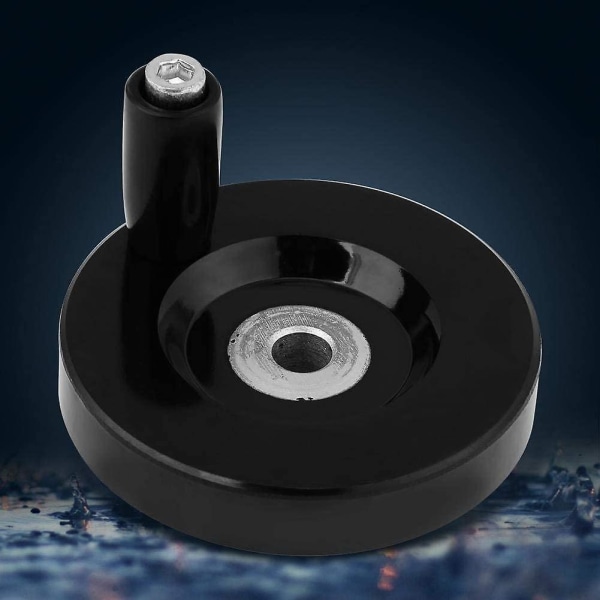 Svart bakelitt maskinhåndhjul med roterende håndtak, håndhjul, svart rund dreiebenk (8*63 mm)