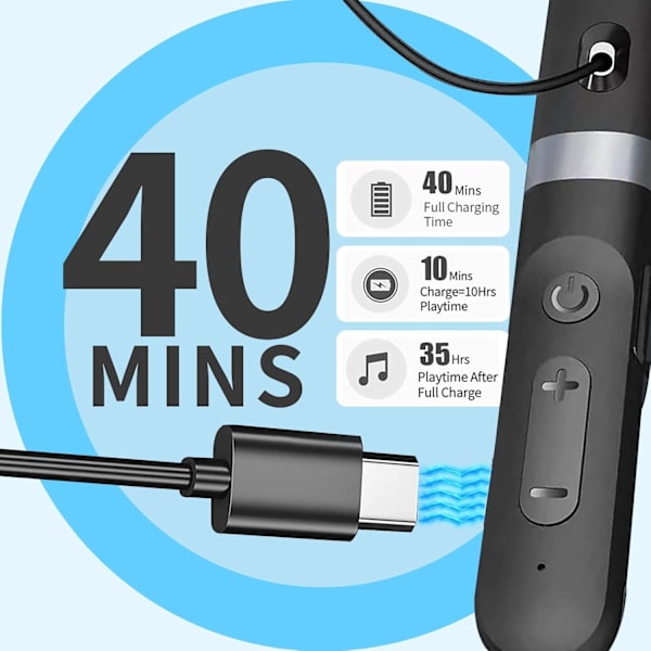 Kaulakaiutin Bluetooth-kuulokkeet, urheilulliset magneettiset kaulakaiutin langattomat kuulokkeet, 35 tunnin pitkäkestoisella akulla, 10 minuutin pikalatauksella, Bluetooth 5.2
