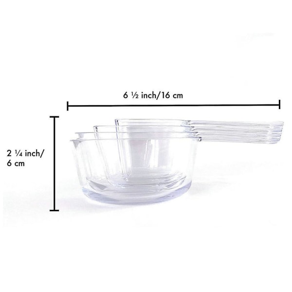 4 st Måttskedar Transparent Måttskopa Set med Skala Stapelbar Design Mätverktyg för Kök