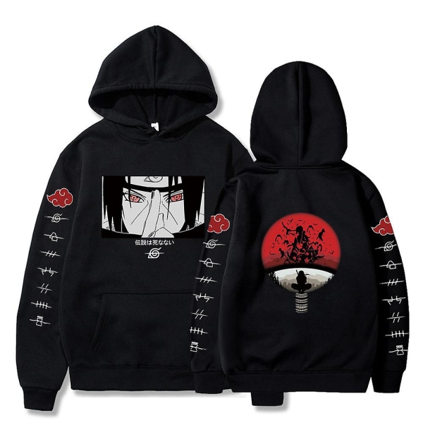 Naruto Uchiha Itachi hettegenser Langermet Uformell hettegenser Topper For Menn Kvinner Par 2XL