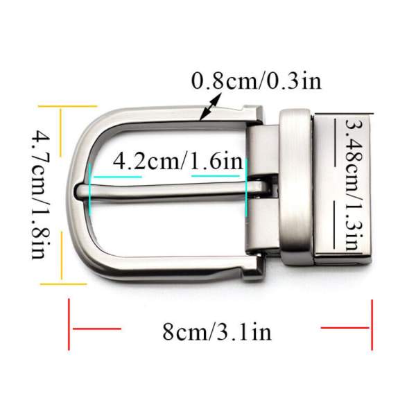 35 mm bæltespænde, enkelt stift 6