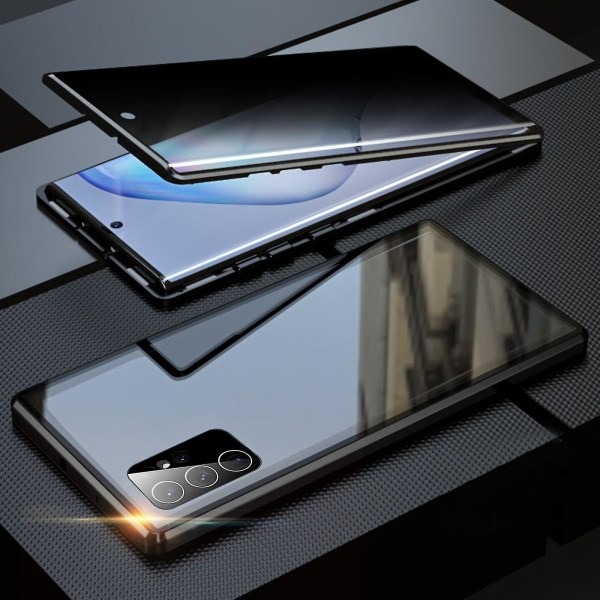 Anti-peep case kompatibelt med Samsung Galaxy S22 Ultra, dubbelsidigt cover härdat glas