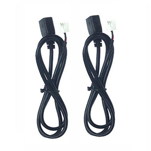 2 stk. 4-pin+6-pin stik USB-kabel til bilradio stereoanlæg 1m USB-kabel USB-adapter
