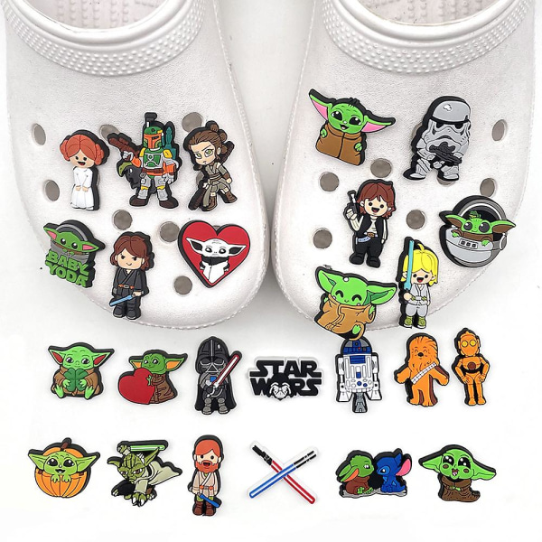 25 kpl Star Wars -kenkäkorut, Croc Clog -kengät koristeet lapsille aikuisille