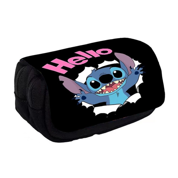 Stitch Pennfodral Case med stor kapacitet Case Dubbla lager brevpapper Organizer för barn Presenter B