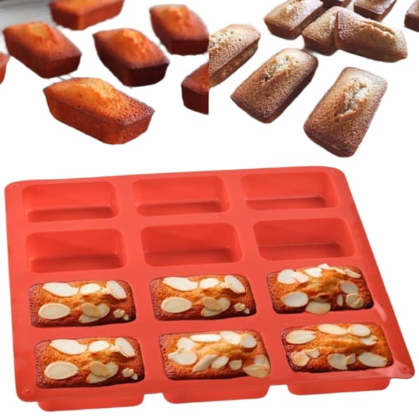 Mini Silikonbrödform, Non-stick Mini Brödform, 12 Håls Silikon Bröd Bakform för Mini Brödbitar, 3-pack