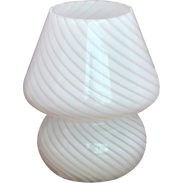 Glassvamp sänglampa, genomskinlig bordslampa Modern randigt glas vid sängbordslampor Vardagslampor skrivbord Swirl Light, för heminredning