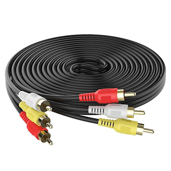Audio Video RCA-kabel 3RCA til 3RCA Kompositt AV-kabel for Dekoder Høyttaler
