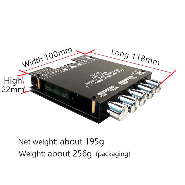 Zk-tb21 2.1 Kanal Forstærker Bluetooth Digital Effektforstærker Modul 50wx2 +100w Diy