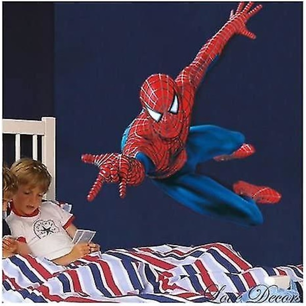 Jättestora Spiderman Väggdekaler Barn Pojkar Sovrum Dekal Konst Mural Dekor.