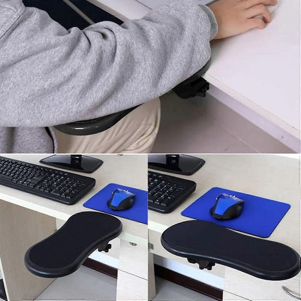 Justerbar sort computerhåndholder, håndledsstøtte til computerbord, 180 justerbar, afslapper muskler (LBH, 29138,5 cm)