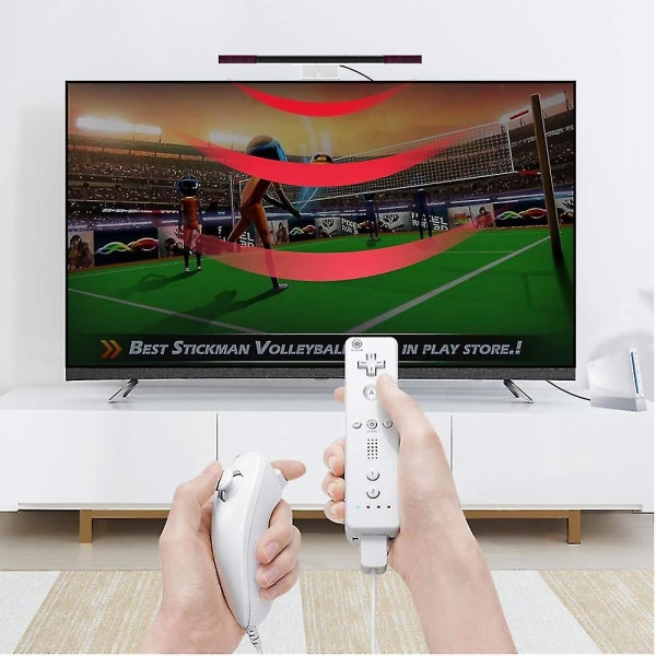 Sensor Bar för Wii, Ersättningskabelansluten Infraröd Strålsensor Bar för Wii och Wii U Konsol-yu