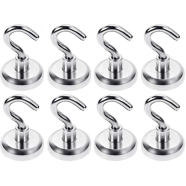Magneettikoukut, vahva neodyymimagneetti 18 kg vetovoimalla, keittiötarvikkeille, 25 mm, 8 kpl