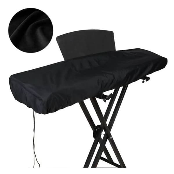 Piano Cover Soft Elastic Adjustable Strap Buckle Dust Cover for 88 Keys Piano Black