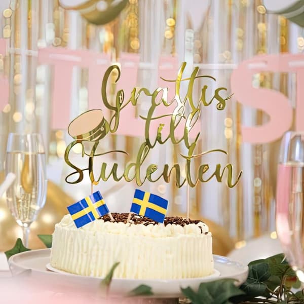 Kagepynt Tillykke med Studenterhuen - Caketopper