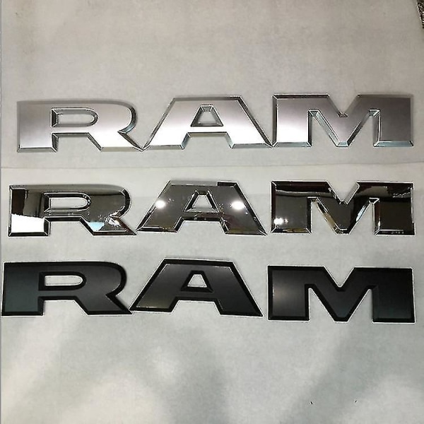 Egnet til Dodge Ram bagagerum bil logo pickup klistermærker Ram 1500 2500 3500 bagagerum stor størrelse bil klistermærke Matte Silver