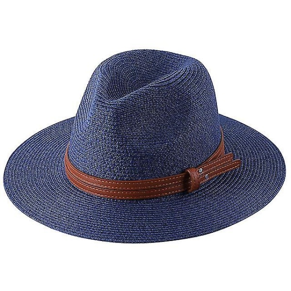 56-58 cm Foldbar Panama UV-beskyttelse stråhat Sommer Dame/Herre Strandhat med bred skygge