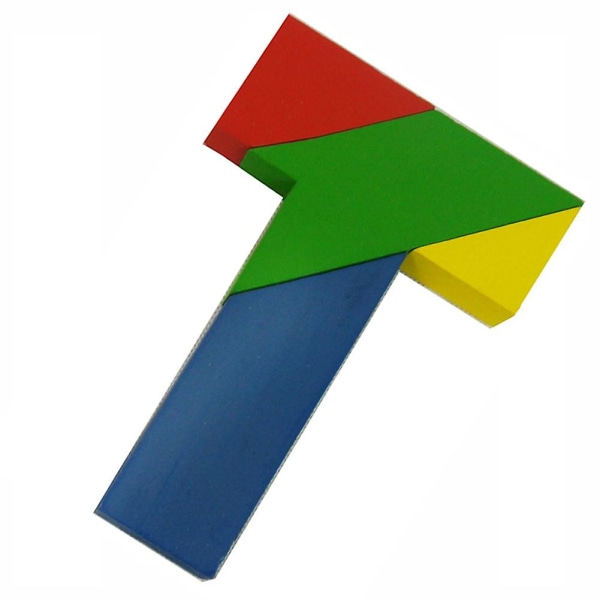 Trä Bokstav T Tangram Pussel Block Hjärngympa Pedagogisk Leksak Barn Kaesi