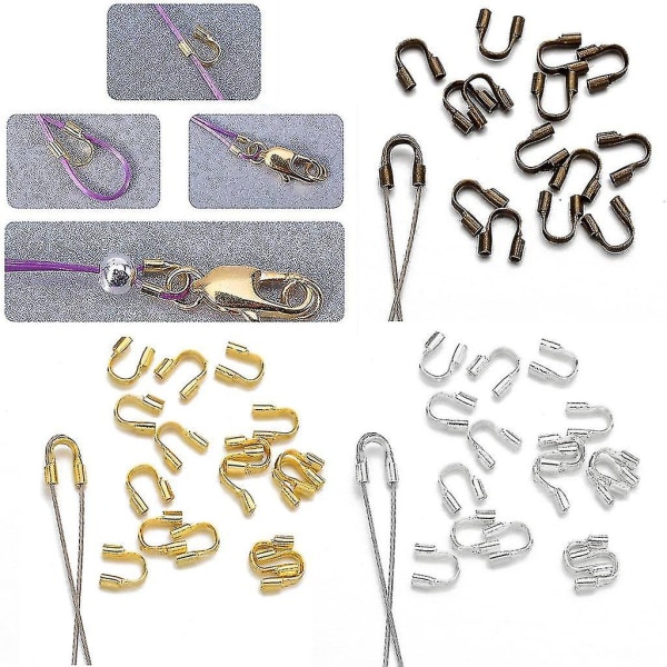 100 stk U-form trådbeskytter trådbeskytter løkker til gør-det-selv-smykkehåndværk