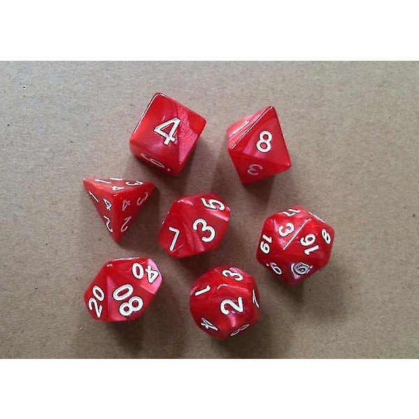 Röda Mångfacetterade Tärningar Polyedriska TRPG Spel Set Brädspel Underhållning