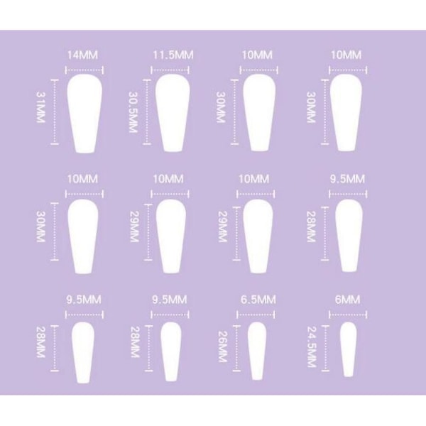 Fake Nails Medium Length Press On Nails Kiste Fake Nails Acryls Full Cover Falske negler for kvinner og jenter 24stk