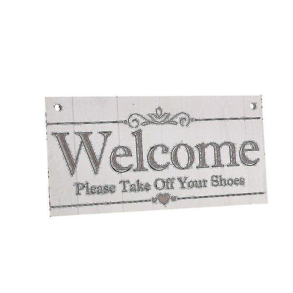 2023-velkomstskilt Vennligst ta av deg skoene Skilt Plakett Rustikke inngangsdørhengere Dekorativt trebrett for gårdshus veranda hjemmeinnredning