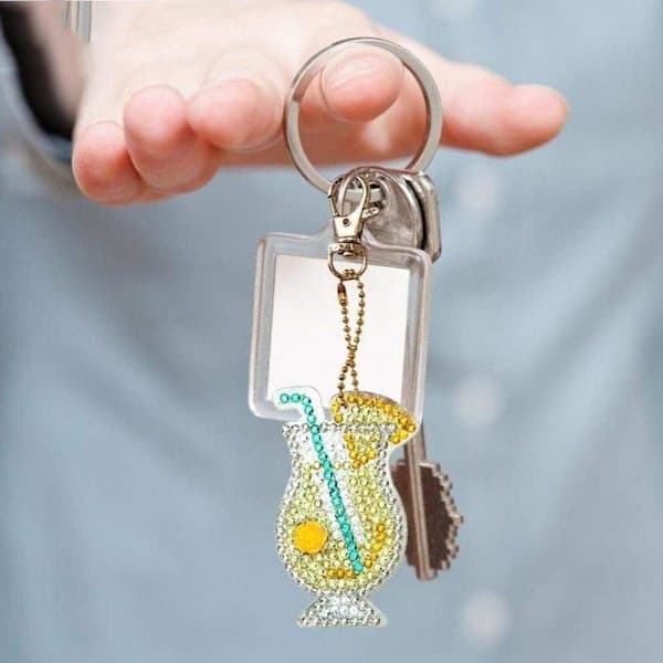 Diamantmaleri Nøglering Kit til Børn og Voksne, DIY Fuld Drill