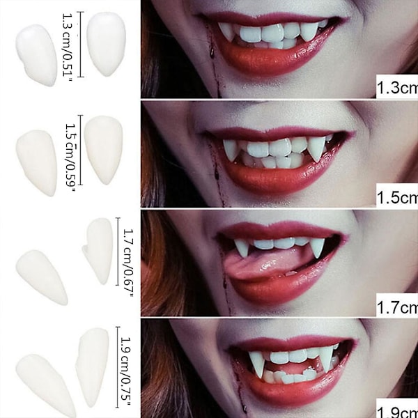 Vampyrtenner Kostyme Antrekk Vampyrtenner Inntrekkbare Kunstige Tenner Cosplay Tenner Halloween Vampyr Tenner