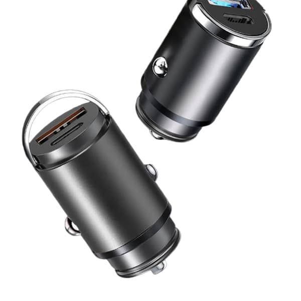 100W Bil USB-lader Super Charge USB-A USB-C Sort
