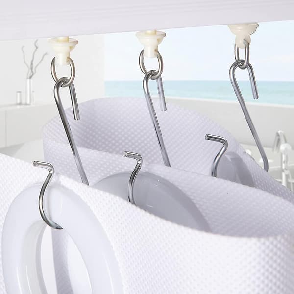 60-pack Duschdraperitillbehör med 30 Krokar och 30 Glidare