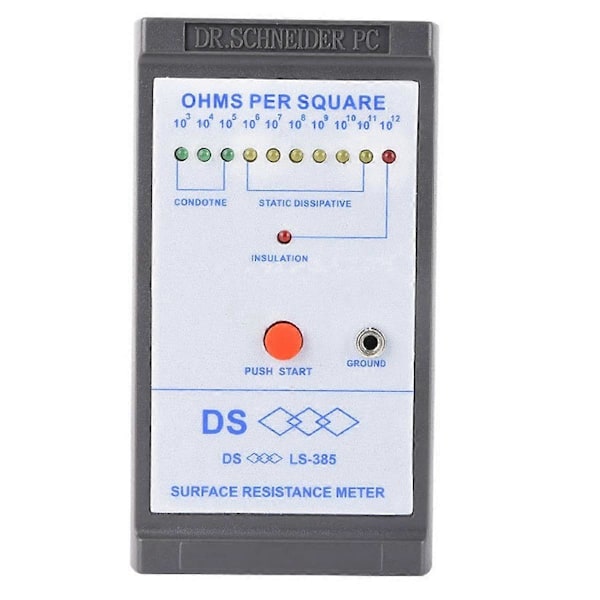 -385 LED Display Overflademodstandstester Anti-statisk Test Induktions Ohm Meter Modstandstest med LED-indikator Gray