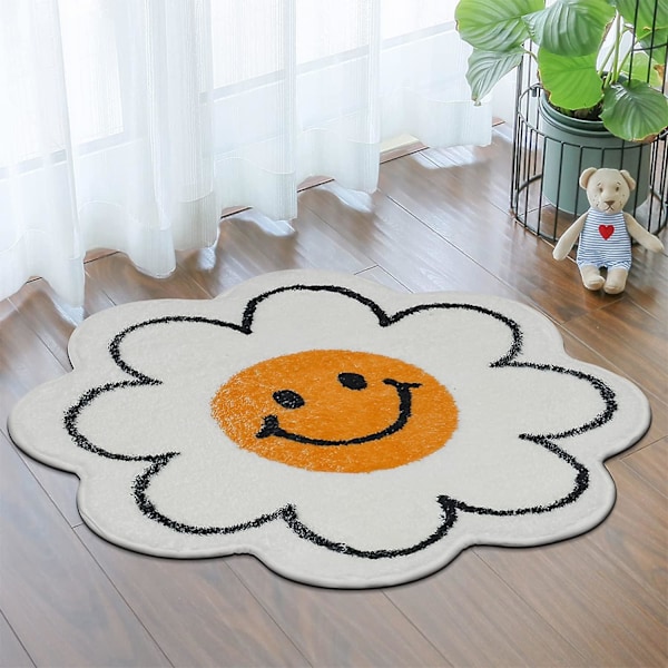 Heyone Smiley Face Teppe Solsikke Teppe Søt Badematte Bad Dekorasjon Absorberende Badekar Matte Supermyk Og Fluffy Matte Maskinvaskbar 31.5in
