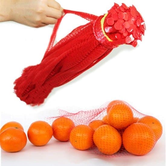 100 Pieces - Egg Net Bags - Mesh Bags - Nylon Mesh - With Drawstring Closure - Reusable Nylon Mesh - Polyethylene Storage Bags