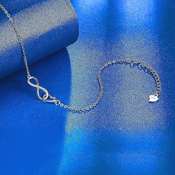 Damenarmbånd 925 Sterling Sølv Uendelighetsarmbånd Glitter Kubisk Zirkonia