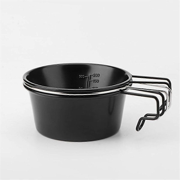 Picnic Bowl Non-Stick Campingkopp med Håndtak Servise Utendørs Kokekar Kokeskål Sølv 360ml Silver