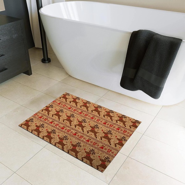 Julegave Promo 80*120cm Juletæppe Tæppe Til Entré, Gulvmåtte Til Entré, Absorberende Måtte Til Entré, Badeværelse Dørmåtte, Veranda, Bedr