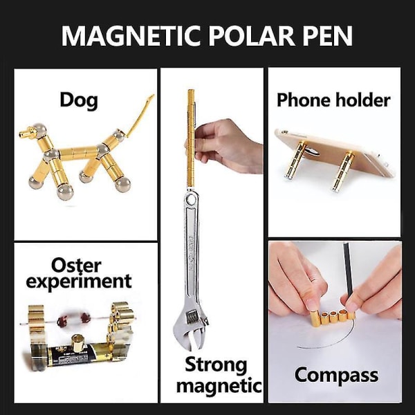 Magnetisk Pole Fidget Pen Metall Magnet Leketøy Anti-stress gave