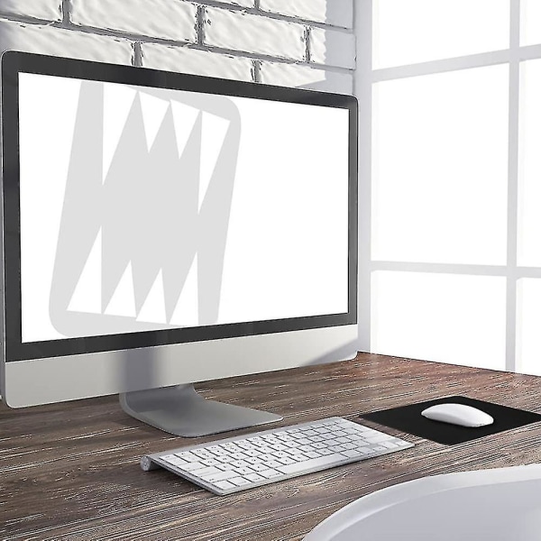 22x 18 cm spelmusmatta Halkfri skrivbordsmatta Perfekt för PC, bärbar dator, hemmakontor och kontorsmusmatta svart