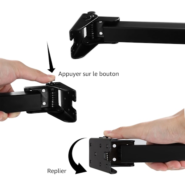 Set med 4 hopfällbara bordsben 35 CM, 90 graders hopfällbara bordsben, svarta hopfällbara soffbordsben för