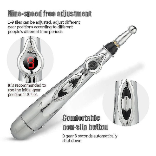 Sähköinen akupunktiopistehierontakynä Smart Pulse Massager Therapy Meridian Pen Kipua lievittävät työkalut Laser 5 päätä Energy Pen