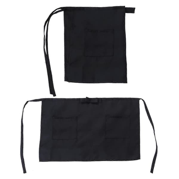 2 st korta serveringsförkläden Universellt arbetsförkläde Halvlångt matlagningsförkläde Black 60.00X38.00X1.00CM