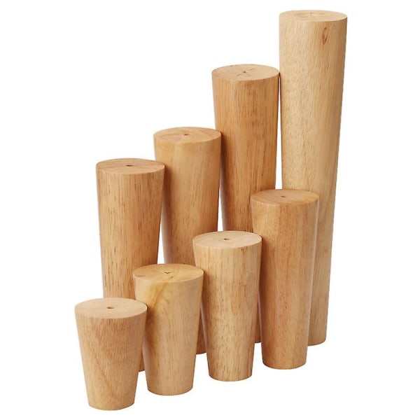 Set med 4 cylindriska ben för ekmöbler i trä 20CM