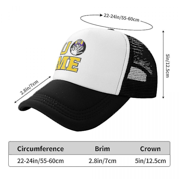 Klassisk Wwe John Cena U Cant See Me Cap Kvinnor Män Andningsbar Trucker Hat Performance Blue