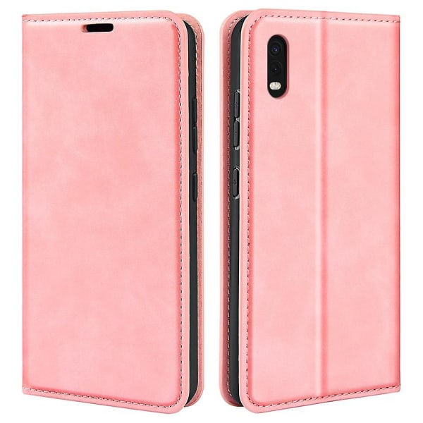 Til Samsung Galaxy Xcover Pro PU Læder TPU Case Stand Magnetic Skin Touch Flip Wallet Phone Cover Pink