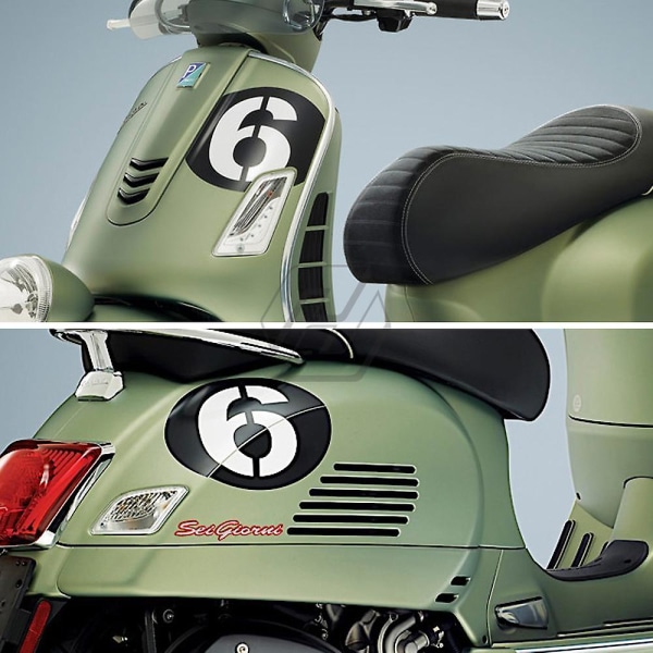 For Vespa Series 2 Sei Giorni nummer &quot;6&quot; Klistremerke Gts300 Gts300ie Supersport-dekaler