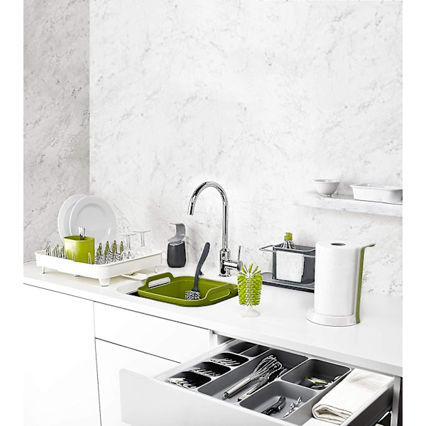 Organizer For The Sink, Large - Dark Grey, Vit/grön